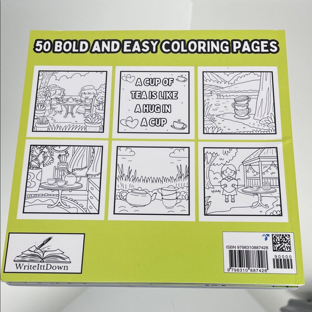 Writeitdown Tea Party Coloring Book - Picture 5 of 6